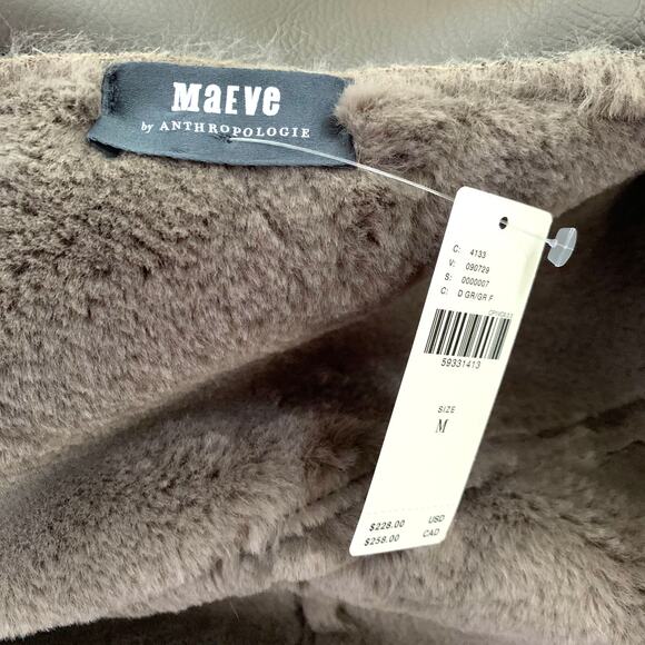 Anthropologie Kerry Reversible Faux Fur Coat in Brownish Grey - Picture 14 of 16